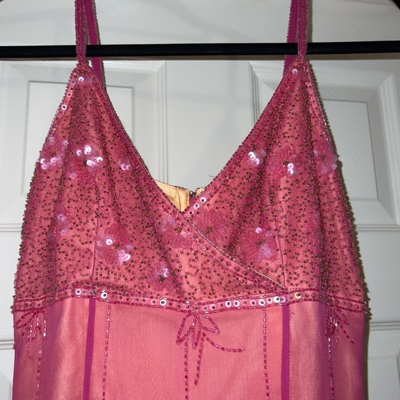 Papell Boutique Dresses & Skirts - Vintage 90’s Papéll Boutique Evening Gown,  Pink Silk Embellished Dress (size 8)